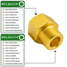 Adaptateur w21.8x1/14 (femelle)vers  w24.32x1/14 (male)