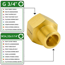 Adaptateur G 3/4 (femelle)vers  w24,32 x1/14 (male)