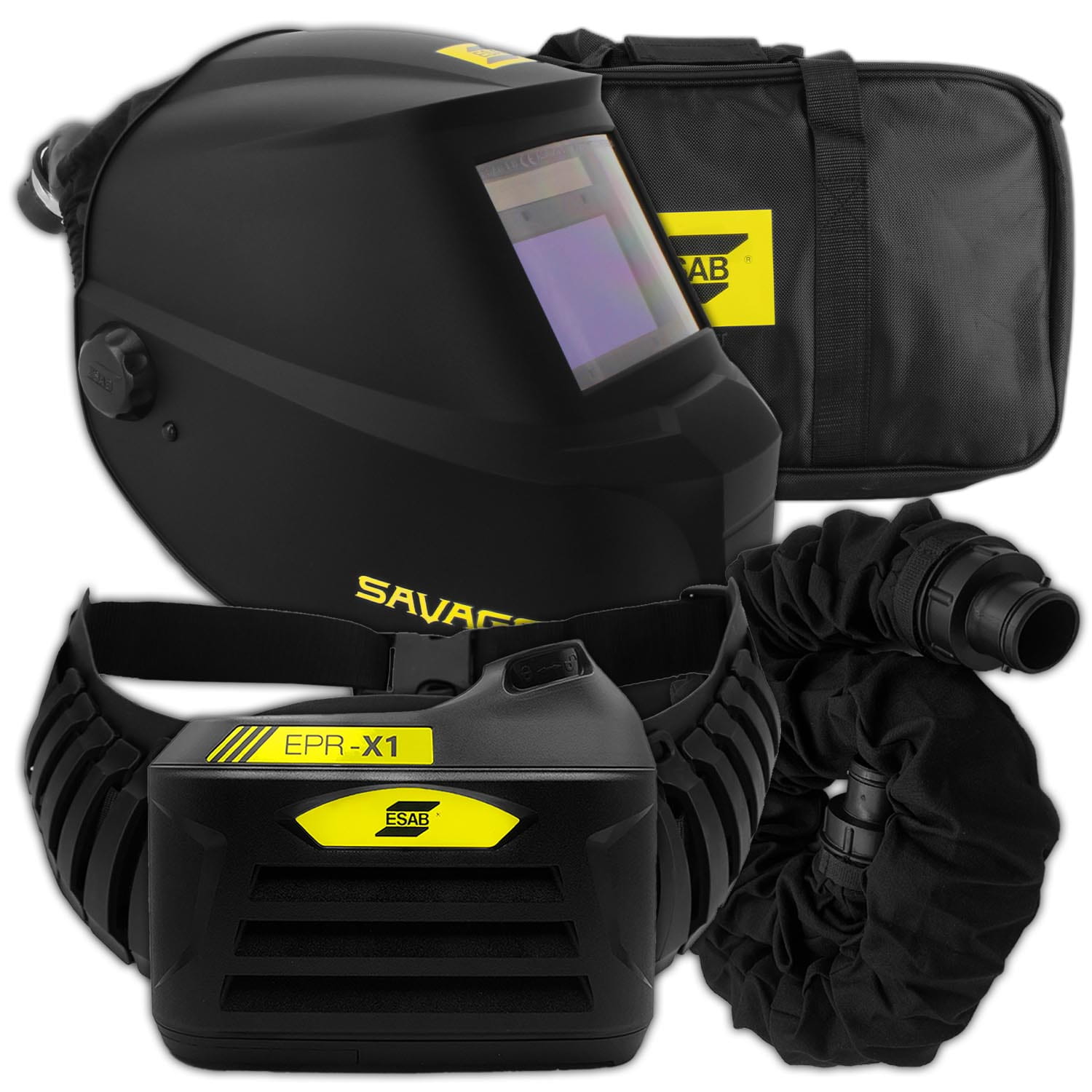 Casque ESAB Savage A40 AIR + Évent PAPR EPR-X1 + Sac de transport - Le Comptoir du Soudeur