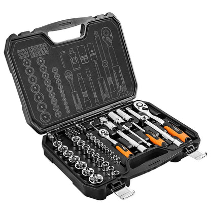 NEO TOOLS Clés à douille 1/2", 1/4", Jeu de 73, CRV - Le Comptoir du Soudeur