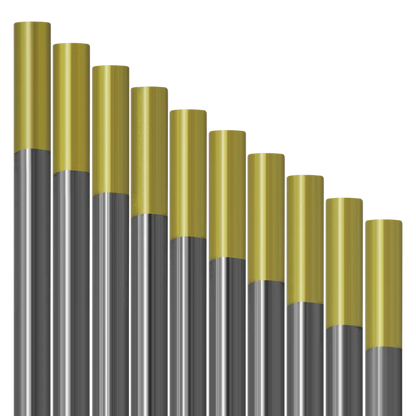 Lot de 10 électrodes en tungstène doré - 1.5% de lanthane - Le Comptoir du Soudeur