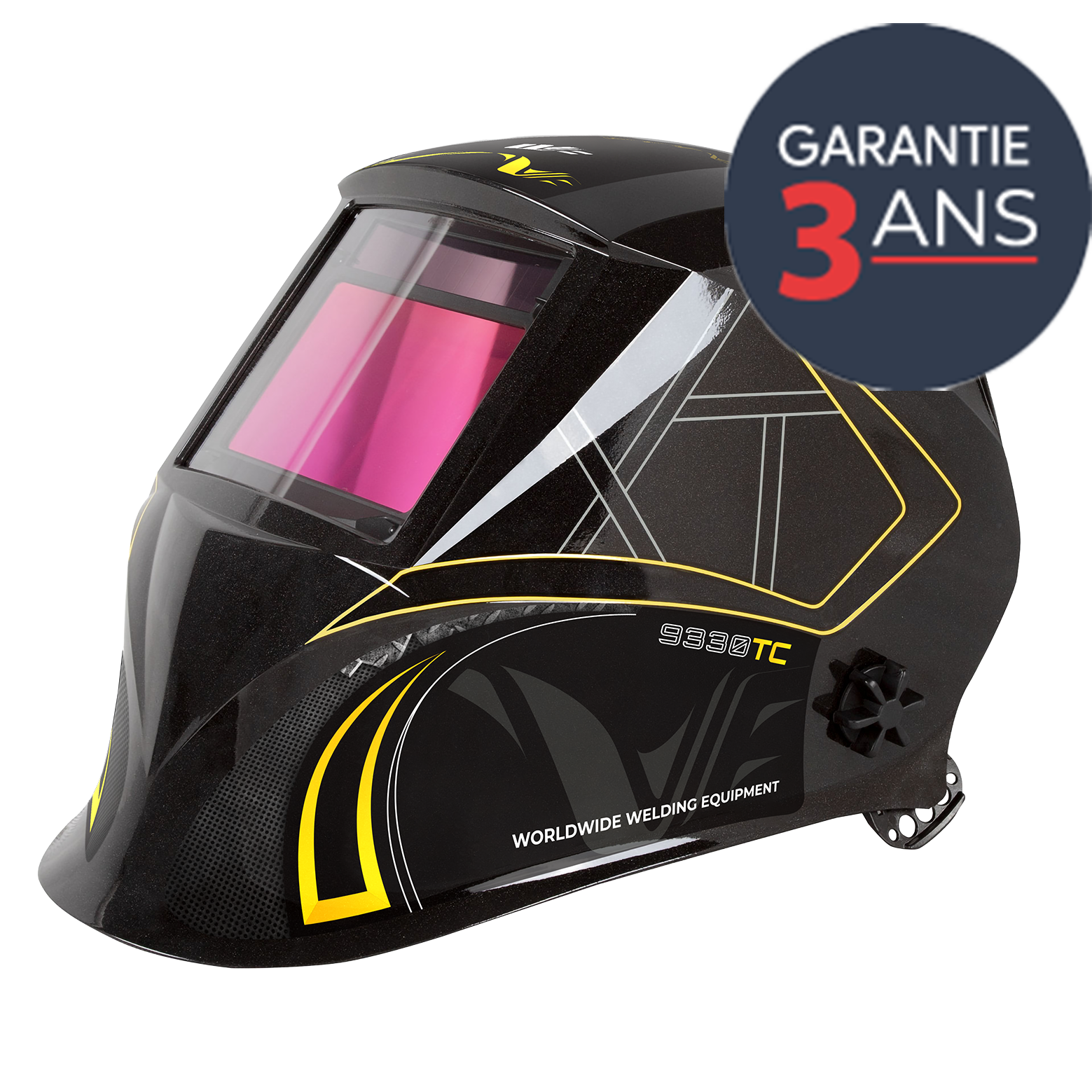 Casque de soudage automatique 4 CAPTEURS Worldwide Welding Equipment W9330TC - réglages intérieurs -