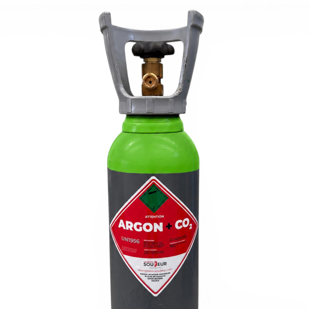 Bouteille Gaz de soudure Argon CO2 Sans Contrat B10, 2,3m³ - Rechargeable Livraison Offerte - Le Comptoir du Soudeur