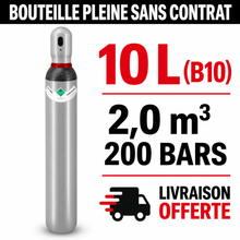 Bouteille Gaz de soudure pleine  5% Hydrogène 95% Azote Sans Contrat B10, 2,0m³