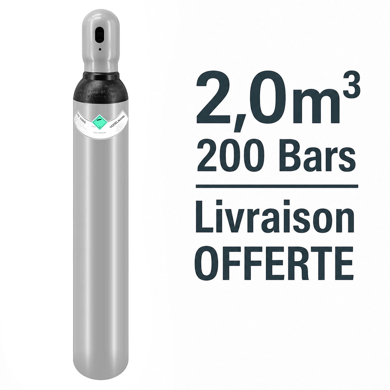 Bouteille Gaz de soudure Azote Sans Contrat B10, 2,0m³
