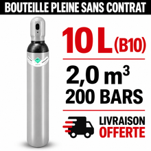 Bouteille Gaz de soudure pleine  Azote Sans Contrat B10, 2,0m³
