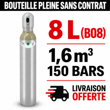Bouteille Gaz de soudure pleine  Hélium Sans Contrat B08, 1,6m³