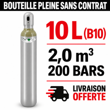 Bouteille Gaz de soudure pleine  Hélium Sans Contrat B10, 2,0m³