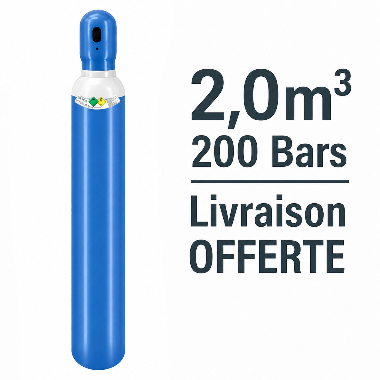 Bouteille Gaz de soudure Oxygène technique Sans Contrat B10, 2,0m³
