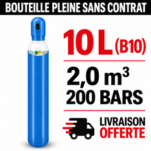Bouteille Gaz de soudure pleine  Oxygène technique Sans Contrat B10, 2,0m³