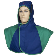 Cagoule longue de soudage bleue en coton ignifugé - Le Comptoir du Soudeur