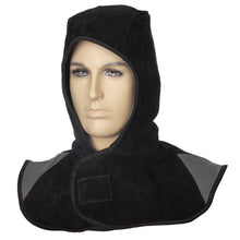 Capuche de soudage noire en cuir croûte bovin