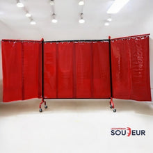 Écran de Soudage 3 volets équipé de rideaux ou Lanières de soudure –Dim: 1950 mm x 4100 mm – Sécurité et Flexibilité