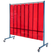 Écran mobile d'atelier 1 volet avec lanières orange suspendus - DIN EN ISO 25980 - Le kit - Le Comptoir du Soudeur