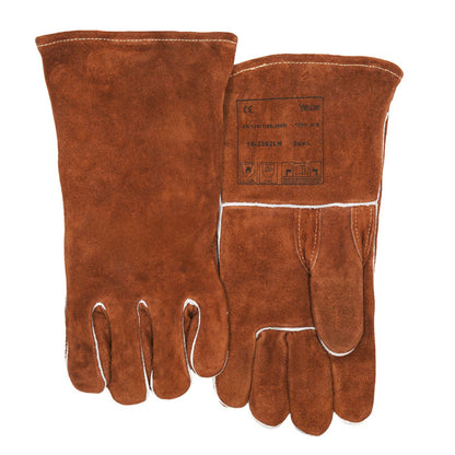 Gants de soudage MIG bruns en cuir croûte bovin