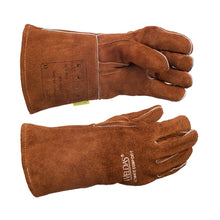 Gants de soudage MIG bruns en cuir croûte bovin