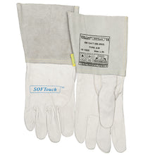 Gants de soudage TIG blancs en cuir de fleur bovine