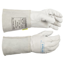 Gants de soudage TIG blancs en cuir de fleur bovine