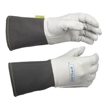 Gants de soudage TIG blancs et gris en peau de chèvre