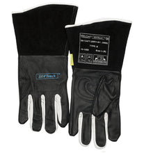Gants de soudage TIG noirs en cuir de fleur de chèvres