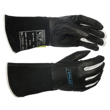Gants de soudage TIG noirs en cuir de fleur de chèvres