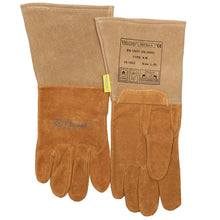 Gants de soudage TIG oranges en cuir de porc