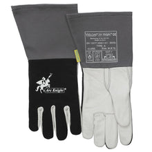 Gants de soudage noirs en cuir croûte bovin
