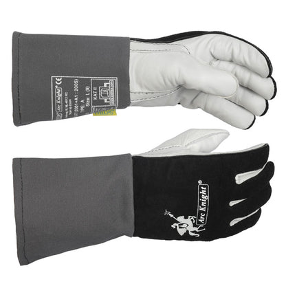 Gants de soudage noirs en cuir croûte bovin