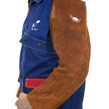 Manchettes de soudage brunes en cuir croûte bovin - La paire