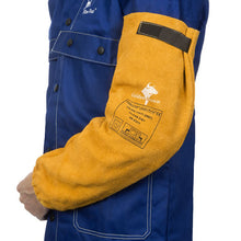 Manchettes de soudage jaunes en cuir croûte bovin - La paire