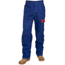 Pantalon de soudage bleu en coton ignifugé