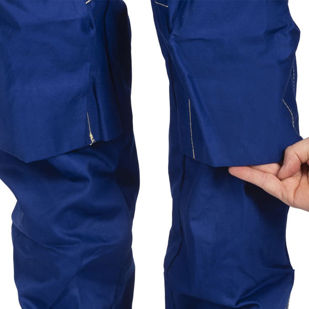 Pantalon de soudage bleu en coton ignifugé