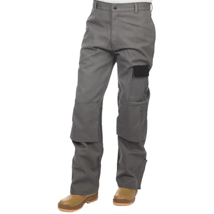 Pantalon de soudage gris en coton ignifugé