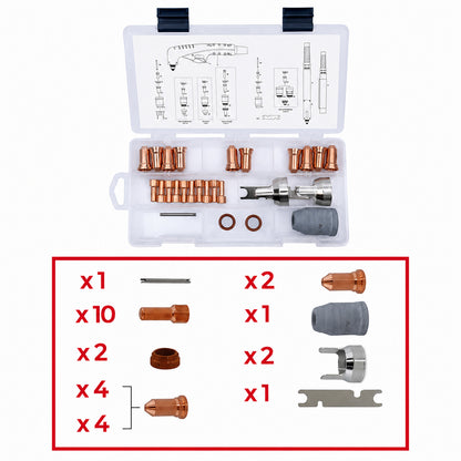 Pièces de rechange pour torche plasma PT100 Standard- Kit de 27 pièces