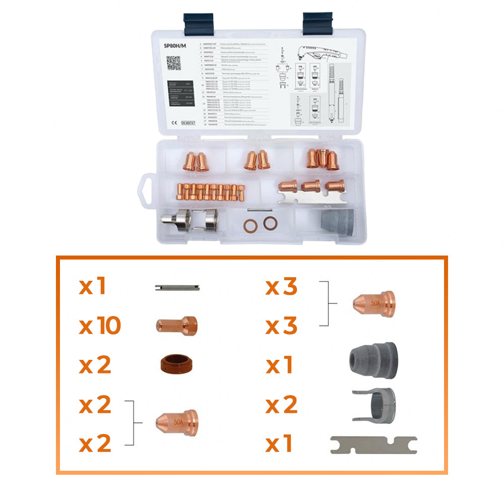 Pièces de rechange pour torche plasma SP80 Standard- Kit de 27 pièces