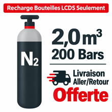 Recharger ma bouteille LCDS Gaz AZOTE TECHNIQUE B10, 2.0 m³ - Transport A/R inclus
