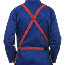 Tablier de soudage brun en cuir croûte bovin