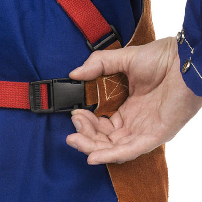 Tablier de soudage brun en cuir croûte bovin