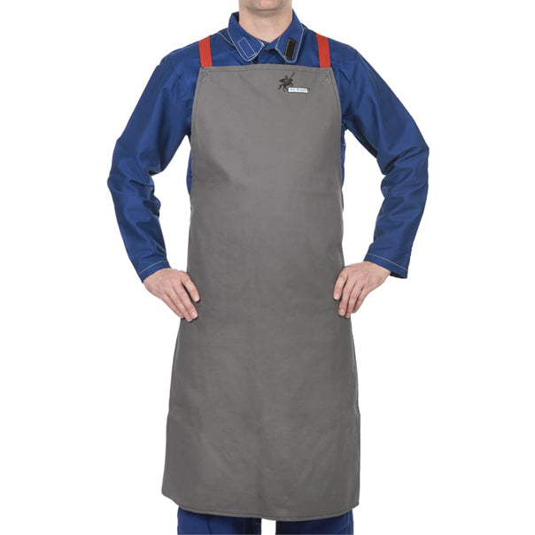 Tablier de soudage gris en coton ignifugé