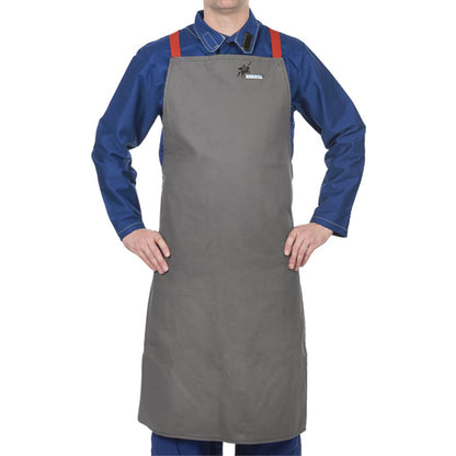Tablier de soudage gris en coton ignifugé