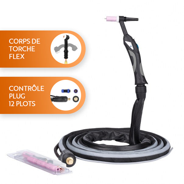 Torche EasyTIG 09 - Corps fixe/flex - 4m/8m - Refroidi air