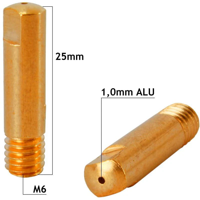 Tubes contact pour soudage aluminium M6x25 - Lot de 20 pièces
