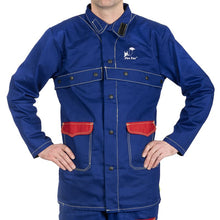 Veste de soudage bleue en coton ignifugé