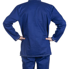 Veste de soudage bleue en coton ignifugé