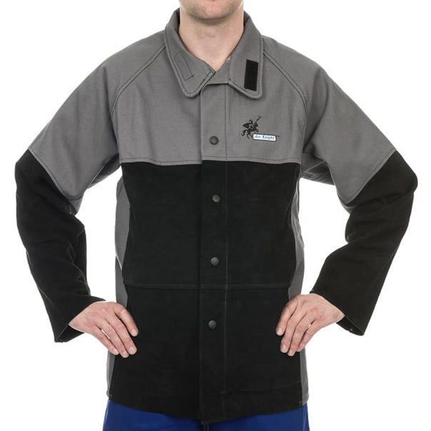 Veste de soudage grise en coton ignifugé
