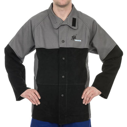 Veste de soudage grise en coton ignifugé