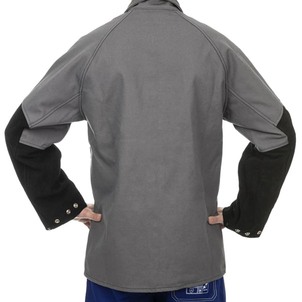 Veste de soudage grise en coton ignifugé