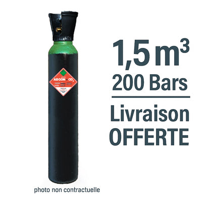 Bouteille gaz argon CO2 15% - B08 - 1,5 m³ - Le Comptoir du Soudeur