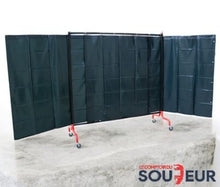 Écran de Soudage 3 volets équipé de rideaux ou Lanières de soudure –Dim: 1950 mm x 4100 mm – Sécurité et Flexibilité