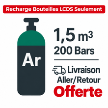 Recharger ma bouteille LCDS Gaz de soudure Argon B08, 1.5 m³ - Transport A/R inclus